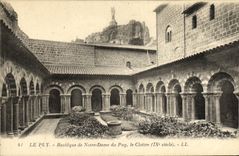 VINTAGE POSTCARD Puy Basilique of Nortre Rams of Puy the cloister