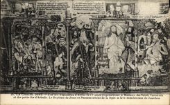 VINTAGE POSTCARD the Chair God One of the tapestries D Arras Massacre of the holy innocent