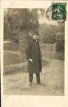 CARTE PHOTO Saumur Maine et Loire Homme en melon 