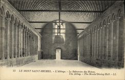 CPA Le Mont Saint Michel L Abbaye Le Refectoire des Moines