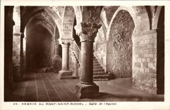 CPA Abbaye du Mont Saint Michel Salle de l Aquilon
