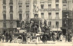 VINTAGE POSTCARD Nantes Monumental Fountain of the Royal Place Folklore