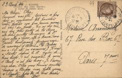 VINTAGE POSTCARD Nantes Staircase of the Hundred Steps and statue of Sainte Ell