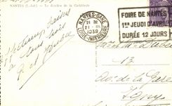 VINTAGE POSTCARD Nantes behind Cathedral