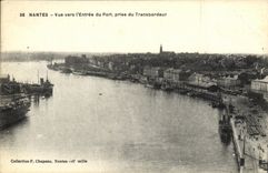 VINTAGE POSTCARD Nantes Seen towards L Entered of the Port taken of the Transporter