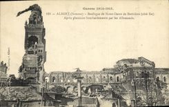 CPA Albert Basilique de Norte Dame de Brebieres Militaria