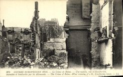 VINTAGE POSTCARD the Crime of Rheims a Crime of Rheims a house street St Symphorien