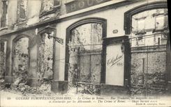VINTAGE POSTCARD Militaria European War the Crime of Rheims Street Trudaine Stores