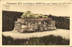 VINTAGE POSTCARD Militaria Monument raised with the Crossroads Sainte Fine By L Association of the 130eme division Lion