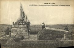 VINTAGE POSTCARD Militaria Gerbeviller the Monument of the Colonial 36eme on the Battle field