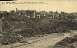 VINTAGE POSTCARD Militaria Ruins D Ypres Panorama taken of the Tower of the Markets