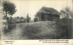 VINTAGE POSTCARD Militaria Maisonnettes of our Soldiers of the 5th Army