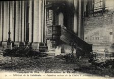 VINTAGE POSTCARD Militaria Rheims Campaign Interior of the Rheims Cathedral