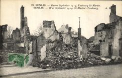 CPA Militaria Senlis Guerre Septembre Faubourg St Martin
