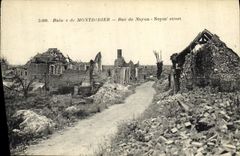 VINTAGE POSTCARD Militaria Ruin S of Montdidier Street of Boundary line