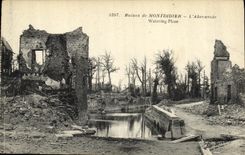 VINTAGE POSTCARD Militaria Ruins of Monididier L Abreuveir
