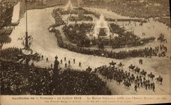 VINTAGE POSTCARD Militaria Apotheosis of the victory July 14th  1919 French navy procession with L admiral Romach at the head