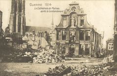 VINTAGE POSTCARD Militaria War the Cathedral the Malignant ones After the Bombardment