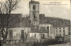 VINTAGE POSTCARD Militaria Old Thann Bombardee Church