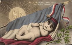 CPA Militaria Enfant Annee 1916