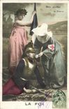 CPA Militaria La Foi Femme Croix Rouge
