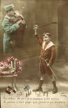 CPA Militaria Au Milieu de Mes Jeux Quoique petit encore Enfant Soldats de plomb