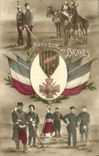 VINTAGE POSTCARD Militaria Honor with the Brave men