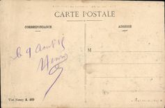 La POSTAL Militaria de la VENDIMIA la guerra en Lorena Deinvillers bombardea el interior visto