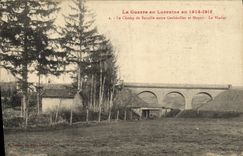 VINTAGE POSTCARD Militaria Guevve in Lorraine in the battle field between Gerbeviller and Moyen the viaduct