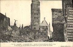 VINTAGE POSTCARD Militaria Arras War After the bombardment Street St Gery