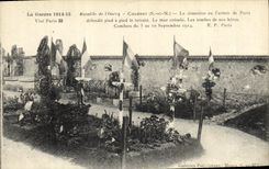 VINTAGE POSTCARD Militaria the War Battles of L ourcq Chambry the cemetery
