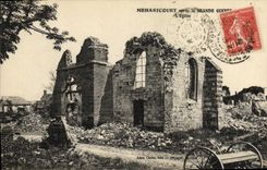 VINTAGE POSTCARD Militaria Meharicourt after Large the geurre L Church