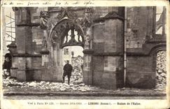 VINTAGE POSTCARD Militaria Lihons Ruins of L Church