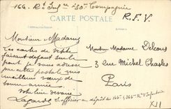 VINTAGE POSTCARD Militaria Mogneville Seen from of the Bridge of the Lane of the Schools