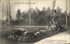 VINTAGE POSTCARD Militaria Guerre Battles of the Marne Fall soldiers from the 73eme line died to the field D Sezanne honor