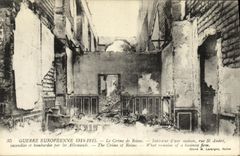 VINTAGE POSTCARD Militaria European War the crime of Interior Rheims D a house Street St Andre