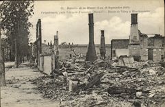 VINTAGE POSTCARD Militaria Frignicourt close Vitry Francois Route of Vitry has Moutierendier