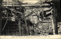 VINTAGE POSTCARD Militaria Rheims Campaign Bombardment Damage of the Workshops of L printing works Matot Braine