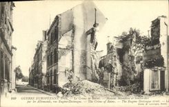 VINTAGE POSTCARD Militaria Rheims European War the Crime Burnt Houses Street Eugene Desteuque