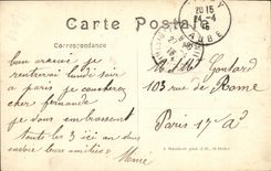 VINTAGE POSTCARD Militaria Battles of the Revigny Marne on Meuse the street of Vitry and L town hall
