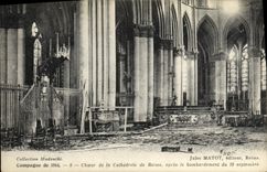 VINTAGE POSTCARD Militaria Rheims Chorus of the Cathedral of Given