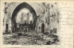VINTAGE POSTCARD Militaria Haraucourt L Interior of L Church