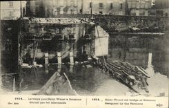 CPA Militaria Le Vieux Pont Saint Waast a Soissons detruit par les Allemands