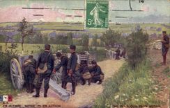 CPA Militaria Guerre Notre Action Canons