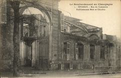 VINTAGE POSTCARD Militaria Rheims Campaign Bombardment Epernay Street the Commercial Establishments Moet and Chandon