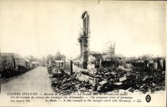 VINTAGE POSTCARD Militaria main street of Sermaize les Bains