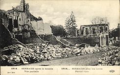 VINTAGE POSTCARD Militaria Sermaize After the Battle Seen Partial