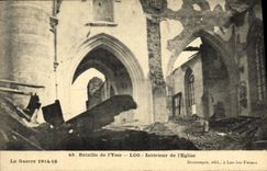 VINTAGE POSTCARD Battle of L Yser Loo Interior of L Militaria Church
