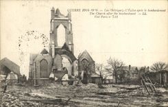 VINTAGE POSTCARD Gurerre Loo L Church after the Militaria Bombardment