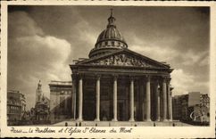 VINTAGE POSTCARD Paris the Pantheon and Eglise St Etienne of the Mount